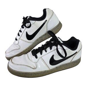 Mens Nike Ebernon Low 'White Cement' Sneakers Shoes Black & White Size 12